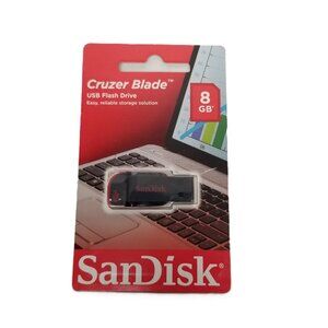 SanDisk Cruzer Blade 8GB USB Flash Drive Black Data Storage Portable Tech